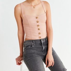 Cropped button shirt